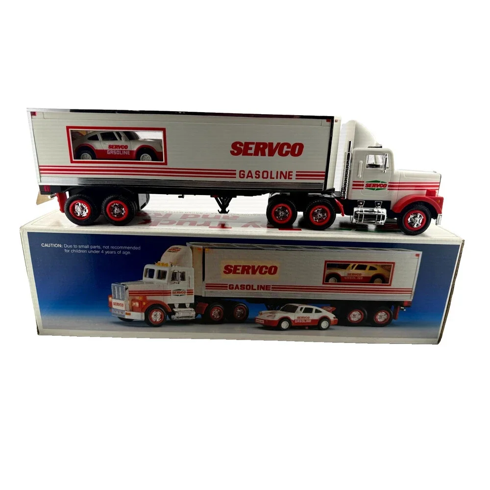Vintage 1993 SERVCO Gasoline Toy Truck and Racer Complete Original Box